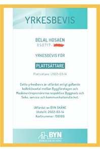 Yrkesbevis Plattsättare – BYN